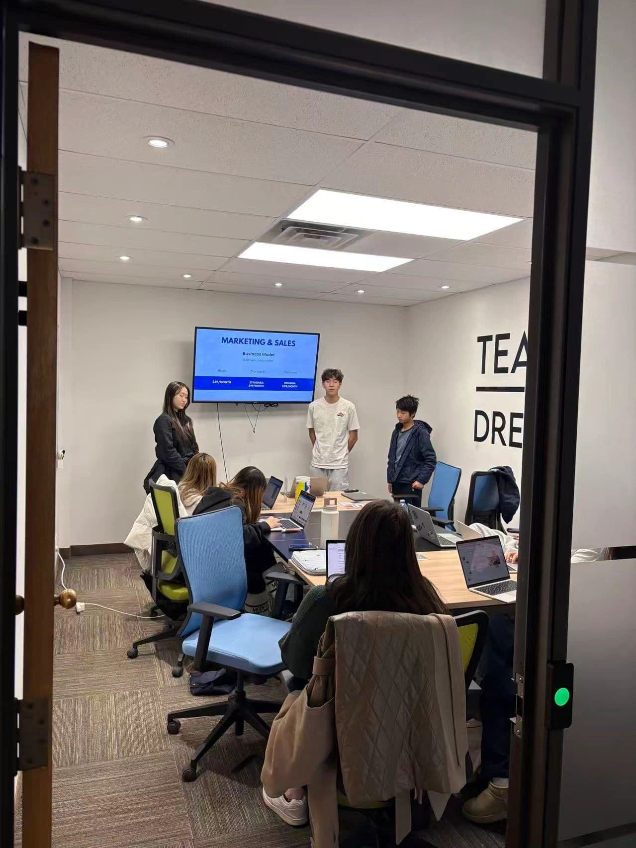 AI camp participants group activity